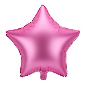 Folieballong - Stjärna - 48cm - Matt Hot Pink