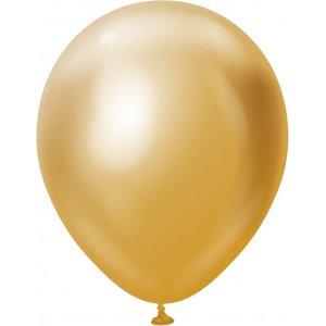 Ballonger enfärgade - Premium 45 cm - Gold Chrome