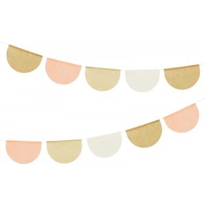 Girlang - Guld/Rosa/Vit - 3m