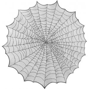Bordsduk Rund - Halloween - Spindelnät - Tyg