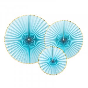 Pin Wheels - Ljusblå/Guldkant - 3-pack