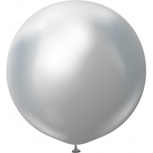 Ballonger enfärgade - Premium 90 cm - Silver Chrome - 2-pack
