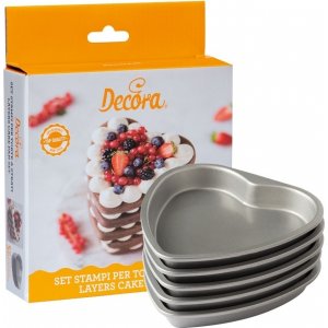 Bakform - Layer Cake - 5 hjärtformade formar - 15 cm