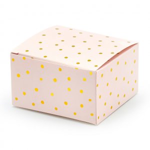 Presentaskar - Polka dot - Ljusrosa/Guld - 10-pack