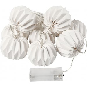 LED ljusslinga med lampskärmar - vit - L: 100 cm -? Dia. 75 mm