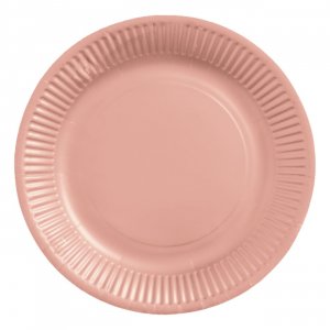 Papptallrikar - Roséguld 18 cm - 8-pack