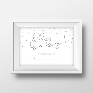 Instagramskylt - Oh baby - Rosa - 4-pack