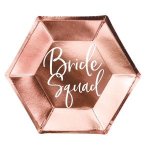 Papptallrikar - Bride squad - Roséguld - 6-pack