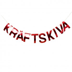 Girlang - ”Kräftskiva” - Rödskimrande Folie