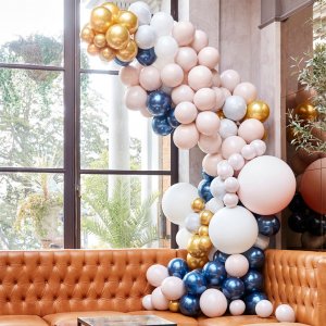 Ballongbåge - LYX - Marmor/Navy/Guldchrome