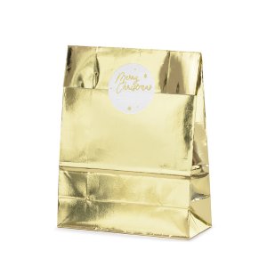Presentpåsar - 28 cm - Guldmetallic - 3-pack