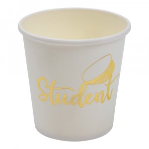 Pappmuggar - Student - Vit/Guld - 8-pack