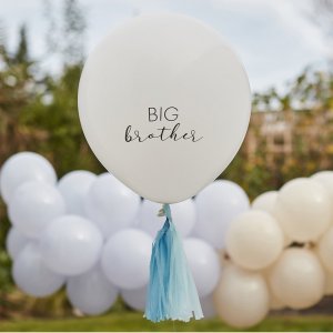 Jätteballong - Big Brother - Vit/Blå