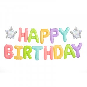 Ballonggirlang - Happy Birthday - Pastellmix
