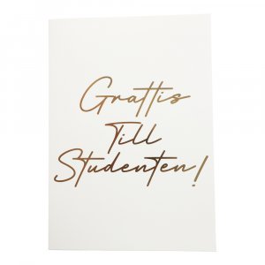Kort - Grattis till studenten - Vit