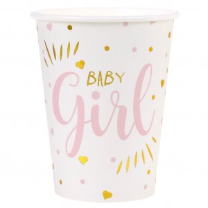 Pappmuggar - Baby Girl - Rosa/Guld - 10-pack