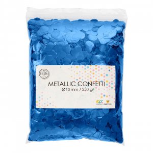 Konfetti - Blå Metallic - Runda 10mm - 250g