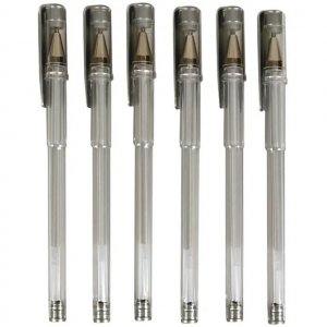 Gel Kulspetspennor - 6-pack - Silver