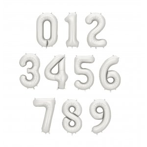 Sifferballong - Matt silver - 86 cm