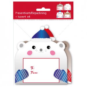Presentkortsförpackning - 4-pack - Björnar