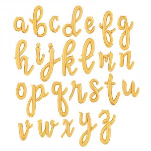 Bokstavsballonger - Script - Guld