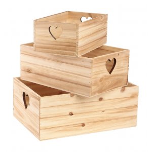 Förvaringslådor - 3-pack - Trä