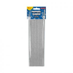 Sugrör - 20-pack - Silvermetallic