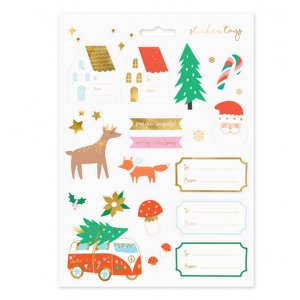Julklappsetiketter - Forest Mix