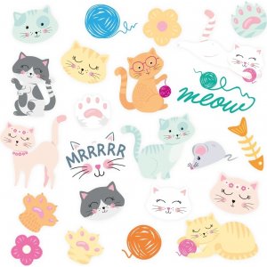 Tatueringar - Pastellkatter - 23 st