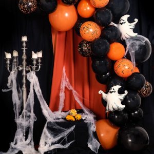 Ballongbåge - Halloween - Svart/Orange