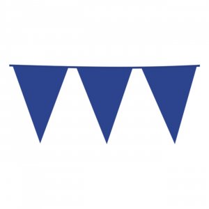 Girlang - Stora vimplar - Blå - 10 m