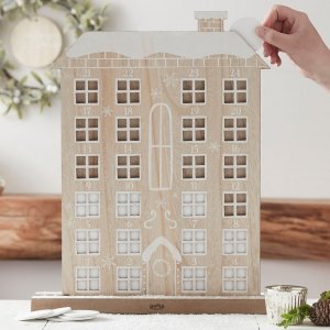Adventskalender - Återanvändbar - Trähus