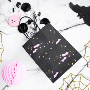 Liten presentpåse - Fladdermöss - Pink Halloween