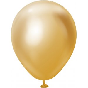 Miniballonger enfärgade - Premium 13 cm - Gold Chrome - 25-pack