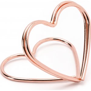Korthållare - Hjärtan - Roséguld - 10-pack
