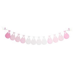 Girlang - Babyshower - Vit/Ljusrosa - Storkar