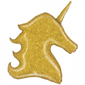 Folieballong - Unicorn - Guldglitter
