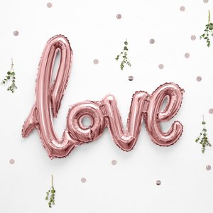 Folieballong - Script - Love - Roséguld