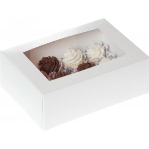 Box för 12 st mini-cupcakes - Vit - House of Marie - 2-pack