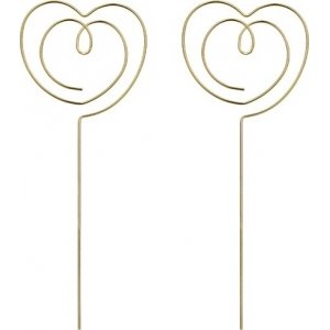 Cake Topper - Hjärtan - Guld - 2-pack
