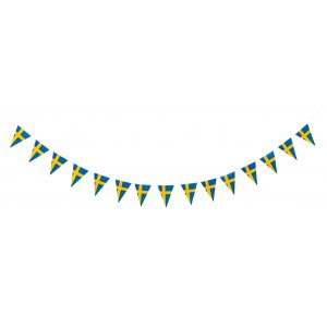 Vimpelgirlang - Svenska flaggan - 15 st - 3,6 m
