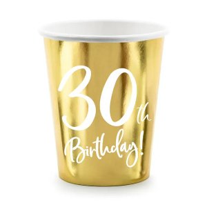 Pappmuggar - Guldmetallic - 30 - 6-pack