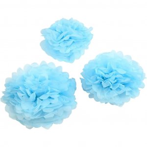 Pom pom - 3-pack - Ljusblå