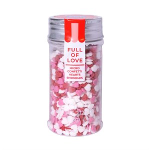 Strössel - Hjärtan - Rosa/Vit /röd - PME - 60 g