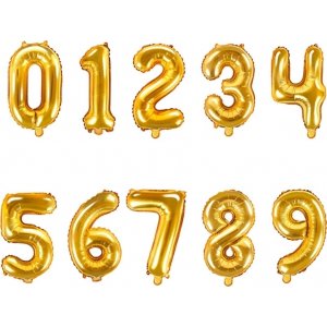 Sifferballong - Guld - 35 cm