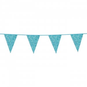 Vimpelgirlang Babyblå Glitter 6m
