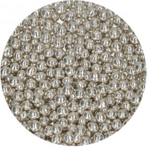 Krispiga chokladpärlor - Metallic Silver - Funcakes - 60 g