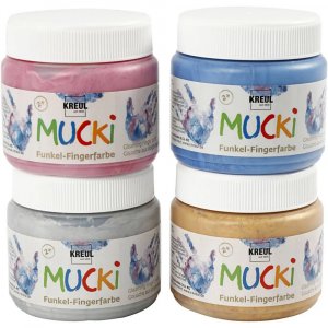 Fingerfärg - 4-pack - Metallic