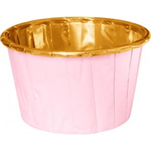 Muffinsformar - Rosa m guldfolie - 20-pack