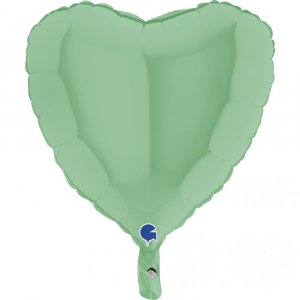 Foliehjärta - Matt Pastell - Mint - Storlek: 46cm